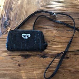 Brighton black wallet size over shoulder clutch
